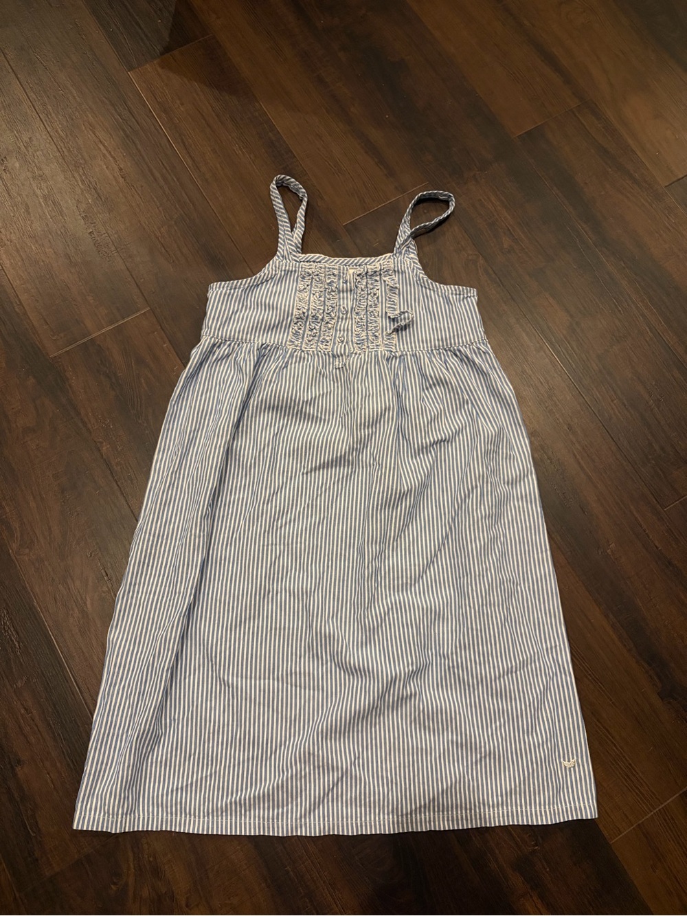 Petite Plume Striped Nightgown Girls Size 14 Blue White